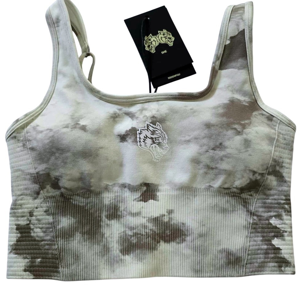 Darc Sport Wolves Pyramid V2 Seamless Valencourt Sports Bra Stone Ghost Clouds S